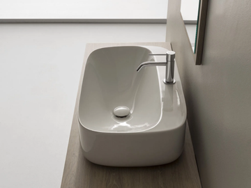 MOON - Countertop rectangular ceramic washbasin by Scarabeo Ceramiche - view 2